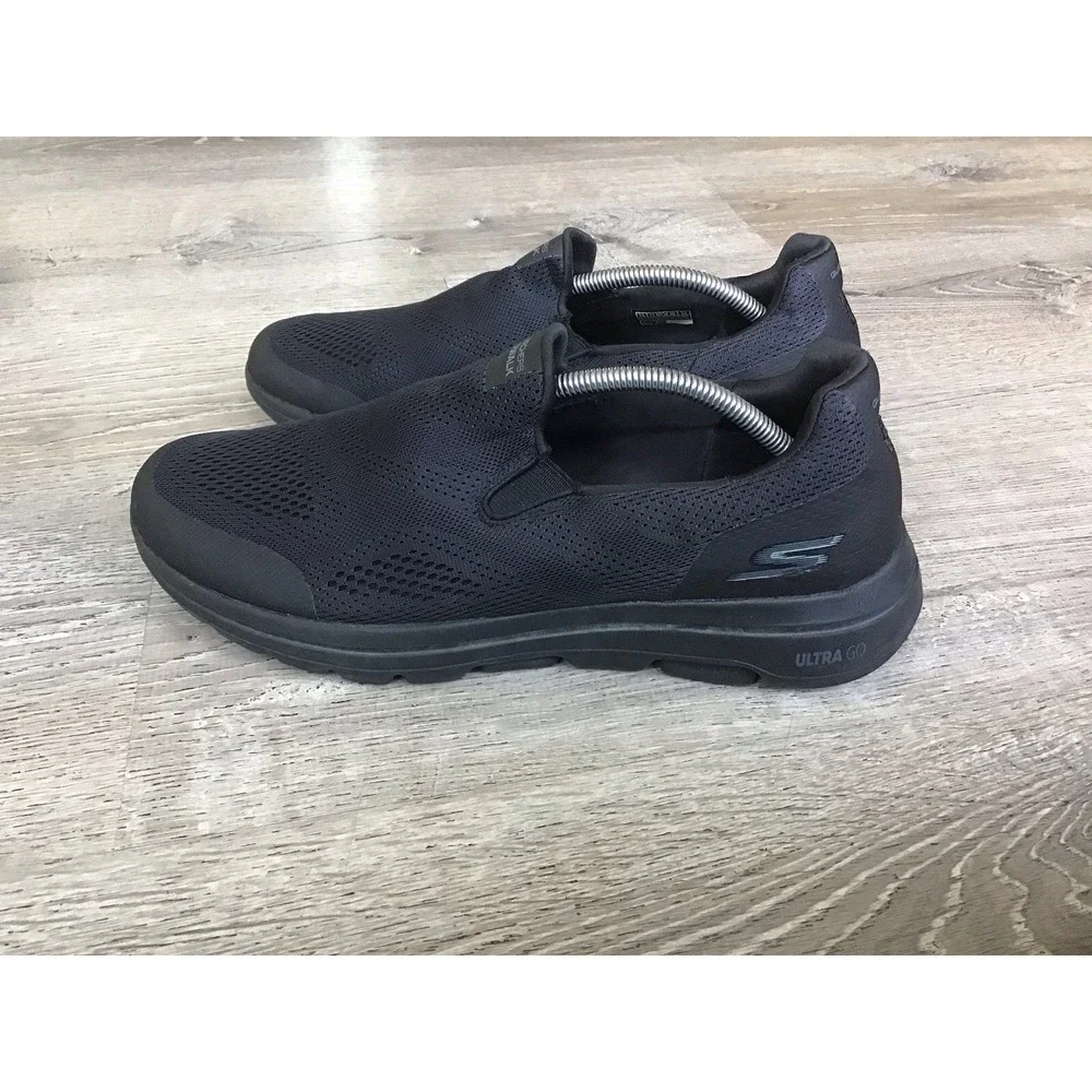 Skechers Shoes Mens 12 Ultra Go GOwalk 5 Quadplex Slip On Sneakers 216039 Black